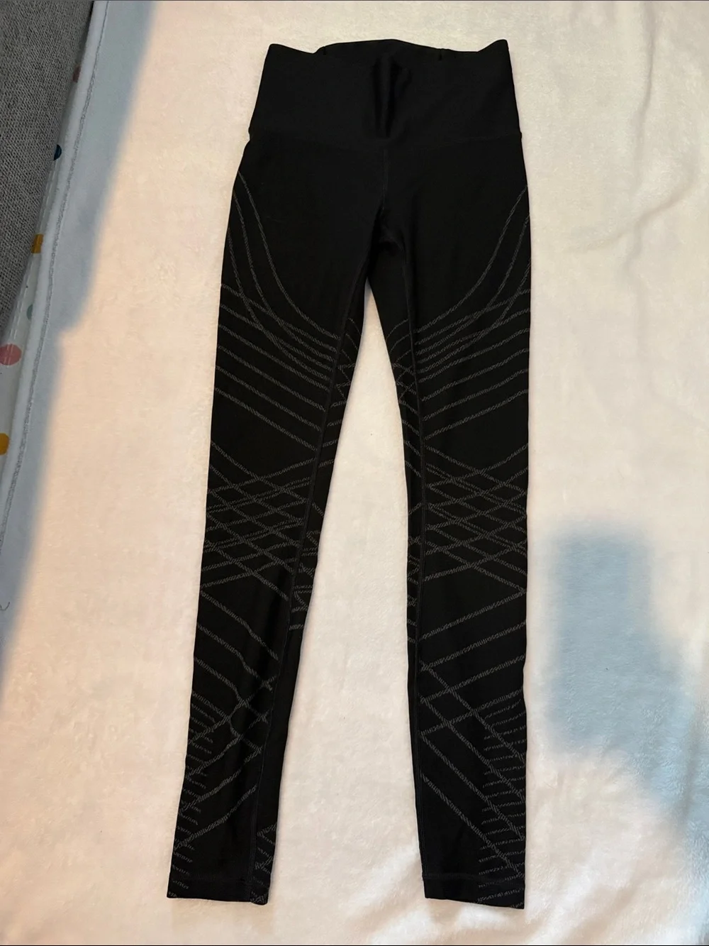 lululemon athletica Black High-Waist Patterned Leggings size 6